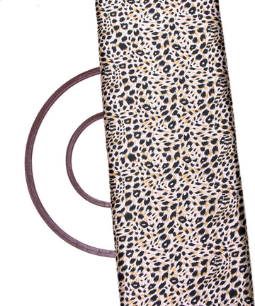 Black Colour Animal Print Satin Fabric